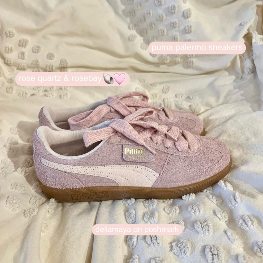 pastel pink purple puma palermo hairy sneakers unisex